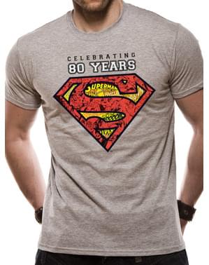 Supermand 80-års jubilæum T-shirt til mænd i grå