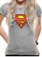 Superman Classic logo T-shirt til kvinder, grå - DC Comics