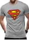 Superman Classic Logo T-Shirt grau für Herren - DC Comics