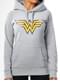Camisola cinzenta Logo Wonder Woman com capucho para mulher - DC Comics