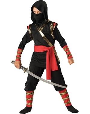 Déguisement de ninja noir deluxe pour enfant