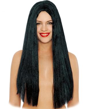 Peluca lisa de melena negra