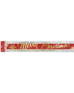 Hranatý banner Merry Christmas - Gold Sparkle Christmas