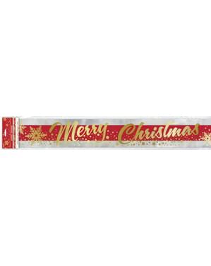 Merry Christmas Schild rechteckig - Gold Sparkle Christmas