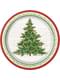 Set van 8 ronde dessert borden met kerstboom - Classic Christmas Tree