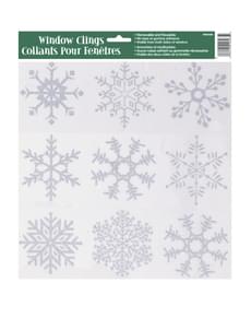 Autocolantes para janela copos de neve - Silver Snowflake Christmas