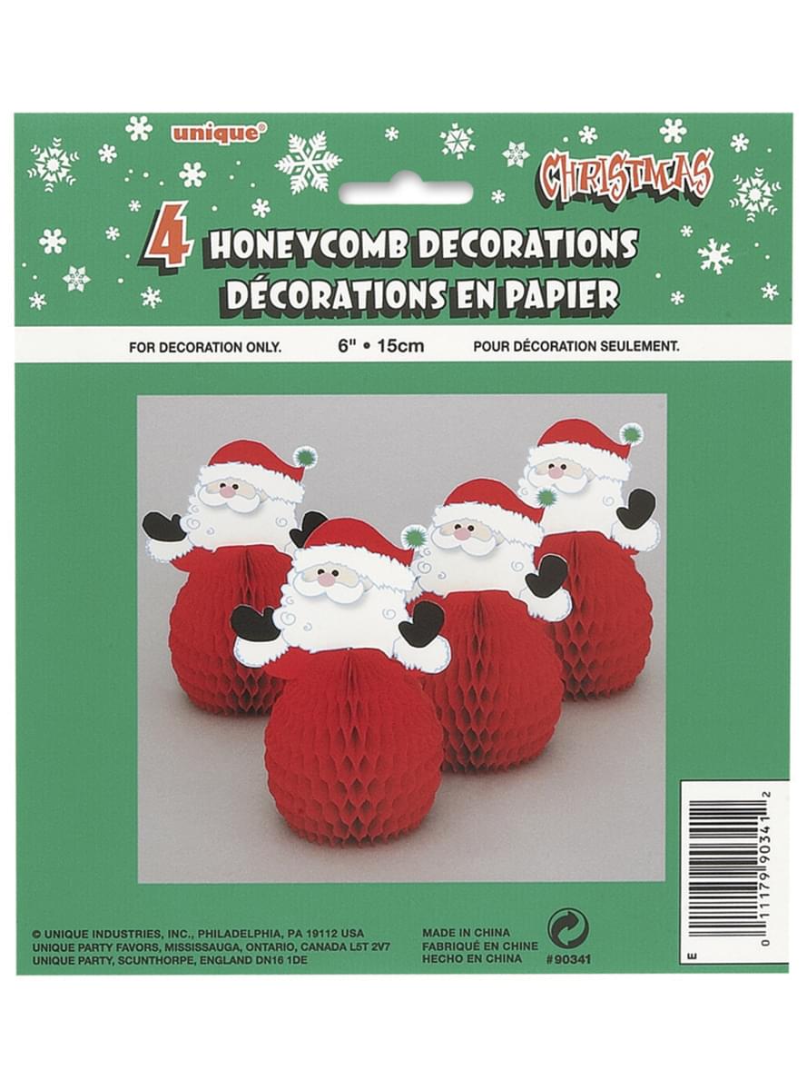 4 mini figurine tip fagure Moș Crăciun - Basic Christmas