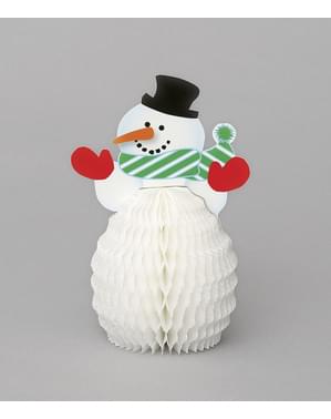 Set 4 dekorasi mini snowman honeycomb - Basic Christmas