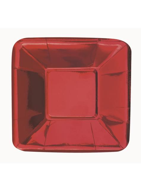 Alfabetische volgorde Onderwijs Distributie 8 vierkante rode borden - Solid Colour Tableware. Volgende dag geleverd |  Funidelia