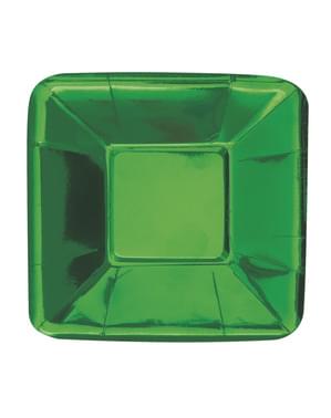 8 bandejas quadradas verdes - Solid Colour Tableware