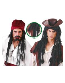 Lange Rasta Perücke Schwarz