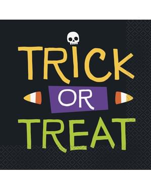 İskelet ve kabak ile 16 peçete kümesi - Skeleton Trick or Treat