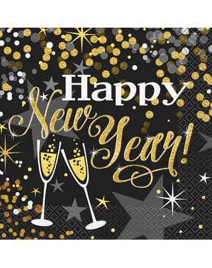 16 șervețele pentru Revelion (33x33 cm) - Glittering New Year
