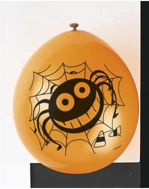 Set 10 balon lateks dengan laba-laba - Basic Halloween