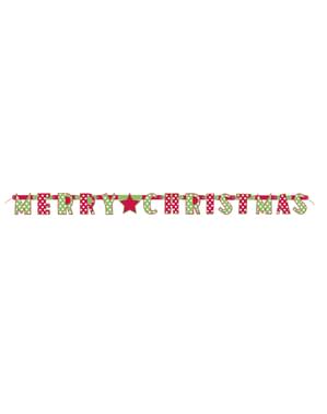 Ghirlandă Merry Christmas cu buline - Basic Christmas