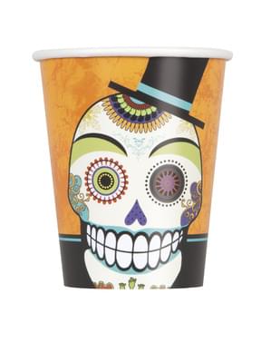 8 bicchieri di scheletro del giorno dei morti - Day of the Dead
