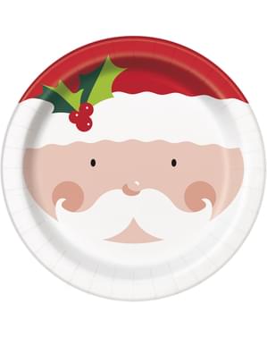 Weihnachtsmann Teller Set 8-teilig - Holly Santa