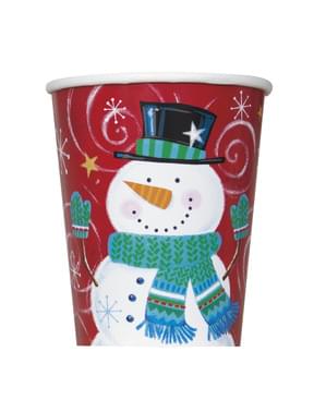 Kardan adam ile 8 bardak seti - Snowman Swirl