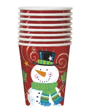 8 cups with snowman - Snowman Swirl