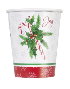 Sada 8 kelímků s cukrátkem - - Candy Cane Christmas