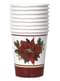 8 cups with elegant poinsettia - Holly Poinsettia