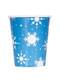 Zestaw 8 niebieskich kubków ze srebrnymi płatkami śniegu - Silver Snowflake Christmas