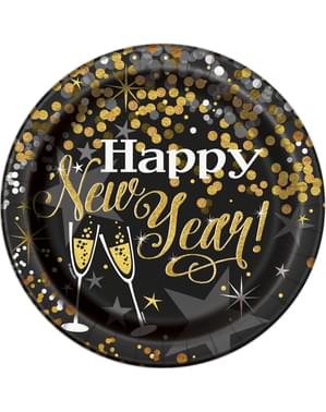8 pratos grandes de Passagem de An (23 cm) - Glittering New Year