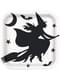 Sett med 8 tallerken hvit og svart med heks - Black Flaggermus Halloween