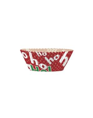 24 moules à cupcakes + 24 cake toppers de noël - Ho Ho Ho Christmas