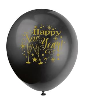 Set de 8 baloane din latex pentru Revelion - Glittering New Year