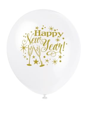 Set 8 balon lateks Tahun Baru - Tahun Baru Berkilauan