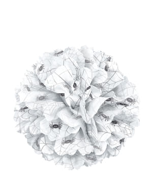 Декоративна бяла топка с паяци - Основен Хелоуин
