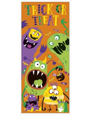 Plakat dekoracyjny na drzwi z dziecinnymi potworami - Silly Halloween Monsters