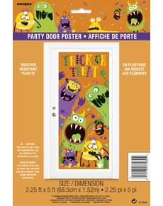 Poster para porta de monstros infantis - Silly Halloween Monsters