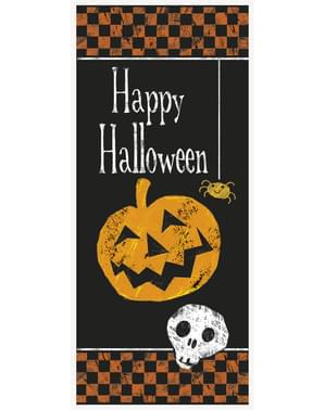Selamat dekorasi pintu Halloween dengan labu dan tengkorak - Basic Halloween