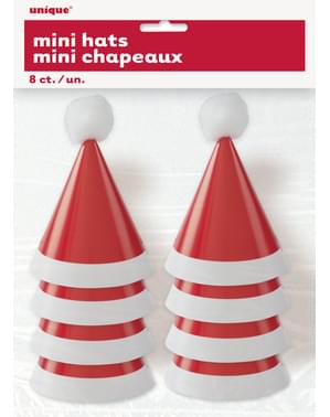 8 bonnets de Père Noël - Basic Christmas