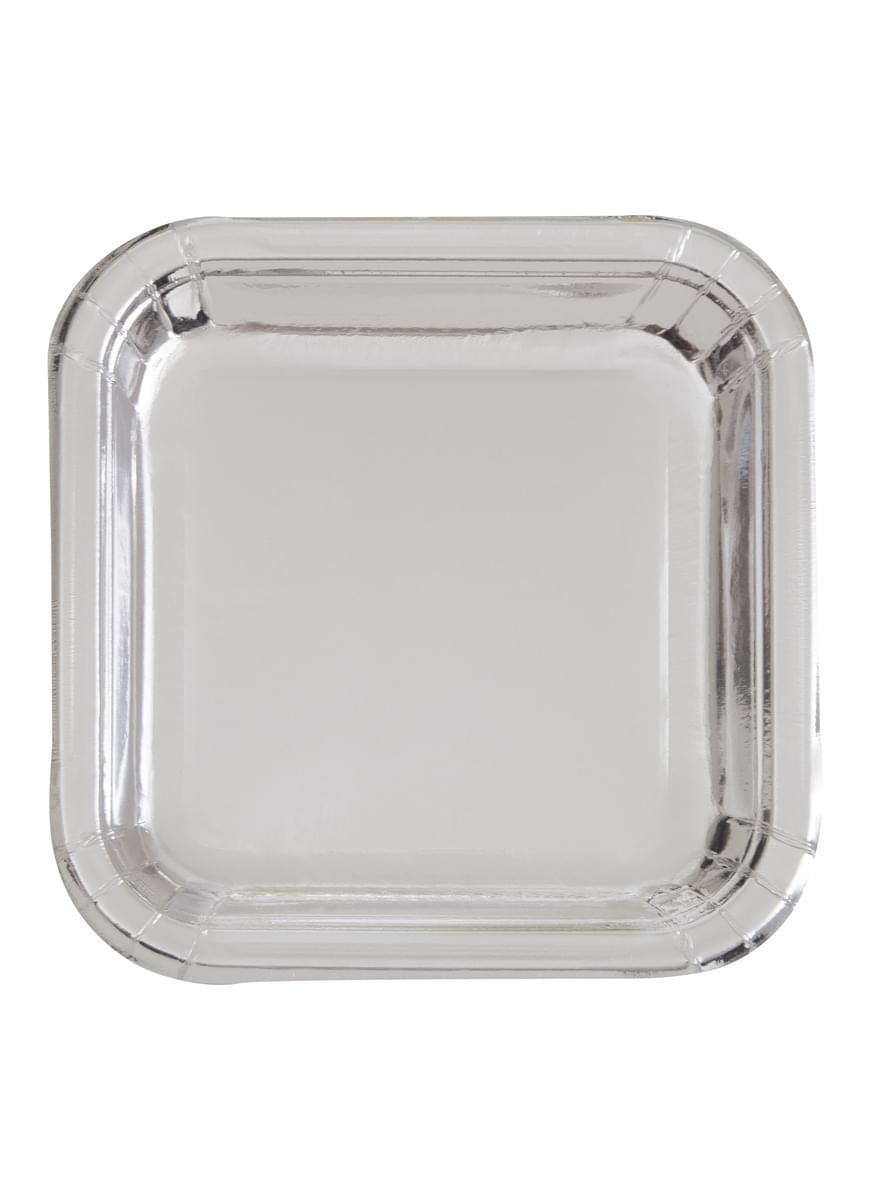 8 db ezüst desszert tányér (18 cm) - Solid Colour Tableware