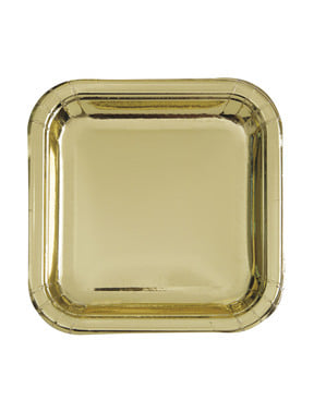 8 Χρυσά Πιατάκια Γλυκού (18 cm) - Solid Colour Tableware