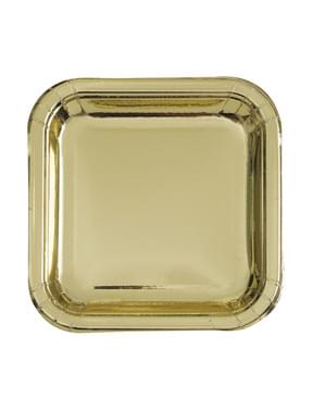 8 db arany desszertes tányér (18 cm) - Solid Colour Tableware