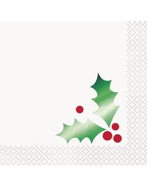 Zestaw 16 serwetek z jemiołą - Basic Christmas