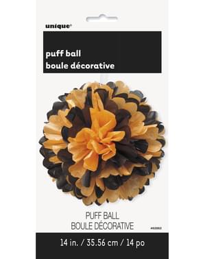 Decorative black and orange puff ball - Basic Halloween