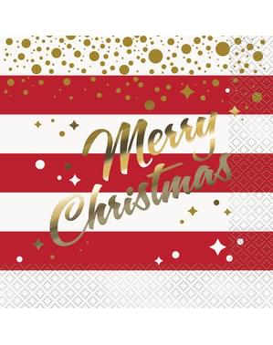 16 Serviettes en papier Merry Christmas - Gold Sparkle Christmas