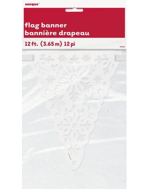Christmas snowflakes flag banner - White Snowflakes