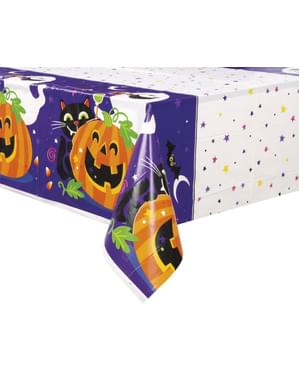 Taplak meja persegi panjang dengan labu, kucing dan hantu - Selamat Halloween