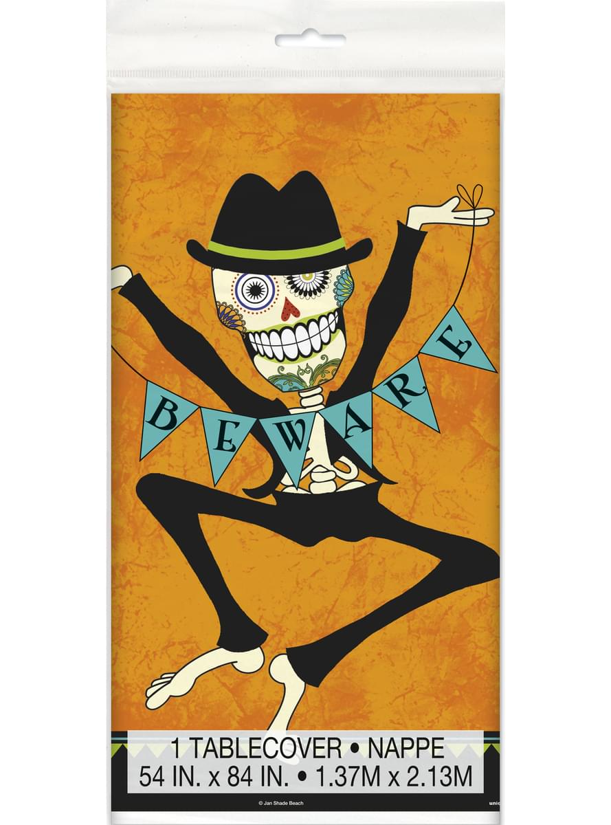 Prostokątny obrus w meksykańskie szkielety - Day of the Dead