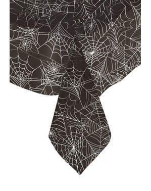 मकड़ी के जाले के साथ आयताकार काले मेज़पोश - मूल हेलोवीन