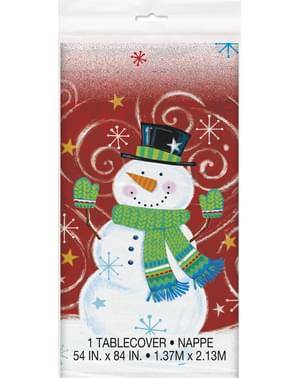 Rechteckige Tischdecke mit Schneemann - Snowman Swirl