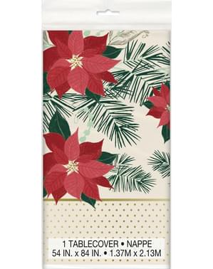 Toalha de mesa retangular com flores manhã-de-páscoa - Red & Gold Poinsettia