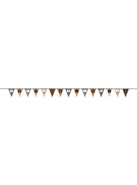 BETESSIN Decorazioni Halloween Compleanno | Festone Happy Birthday E 60 Adesivi Pipistrelli 3D | Kit Banner E Sticker Murali Per Feste