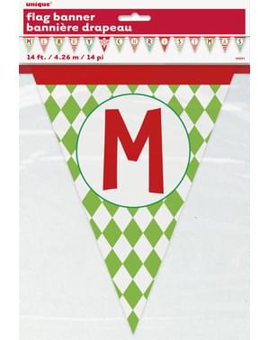 Merry Christmas vlaggetjes slinger - Basic Christmas